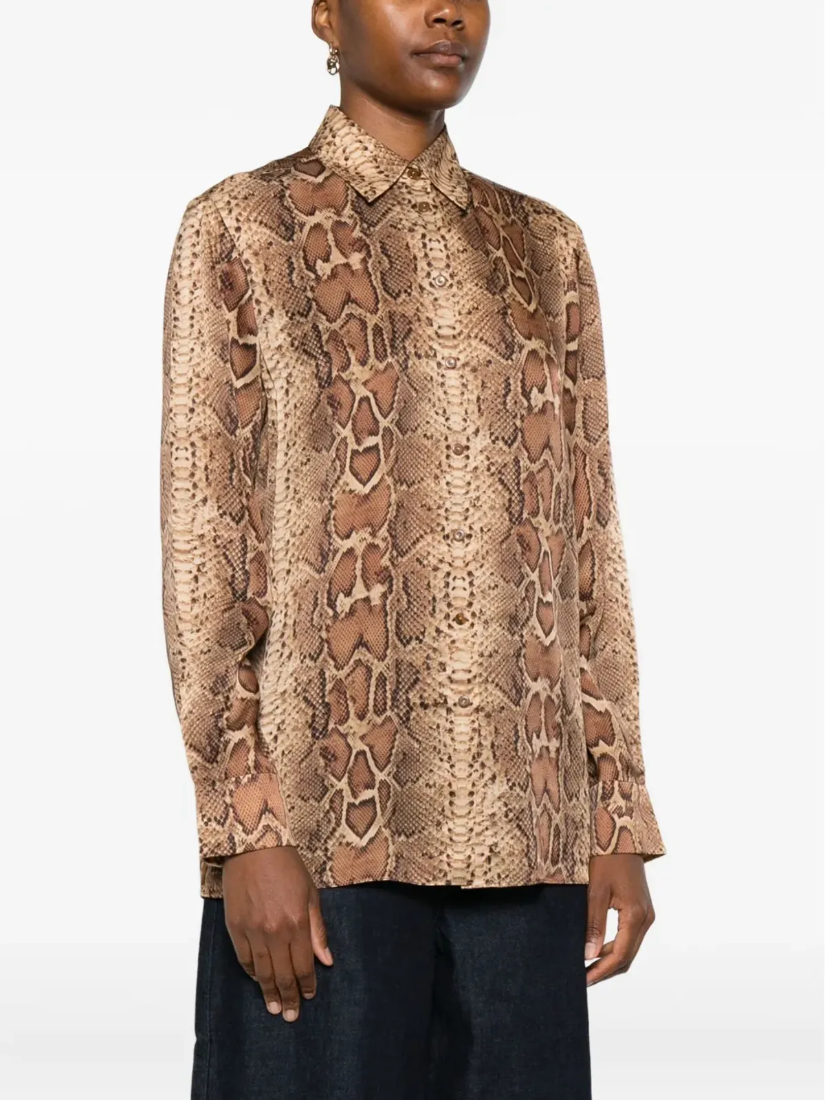 ZIMMERMANN ヘビ柄プリント長袖シャツ - 画像3