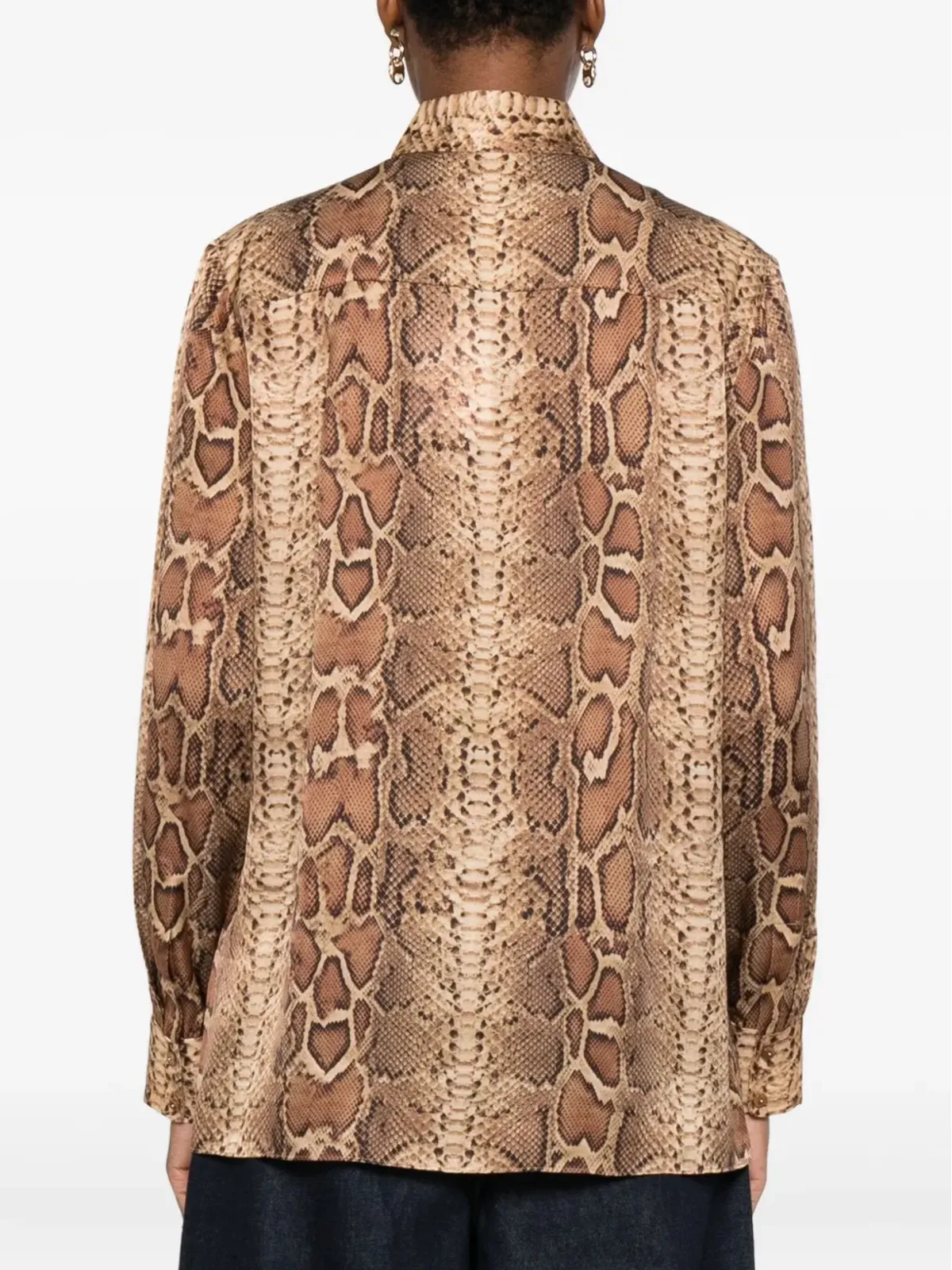 ZIMMERMANN ヘビ柄プリント長袖シャツ - 画像4