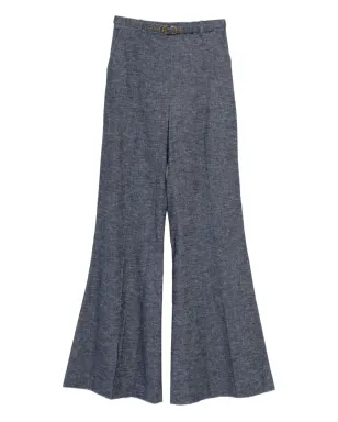 ZIMMERMANN Hypnotic belted flared trousers - Blue - サムネイル1
