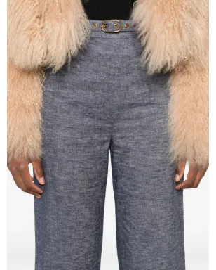 ZIMMERMANN Hypnotic belted flared trousers - Blue - サムネイル5