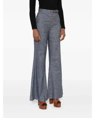 ZIMMERMANN Hypnotic belted flared trousers - Blue - サムネイル3