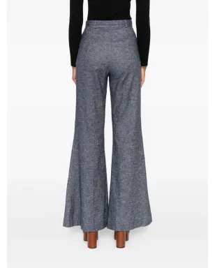 ZIMMERMANN Hypnotic belted flared trousers - Blue - サムネイル4