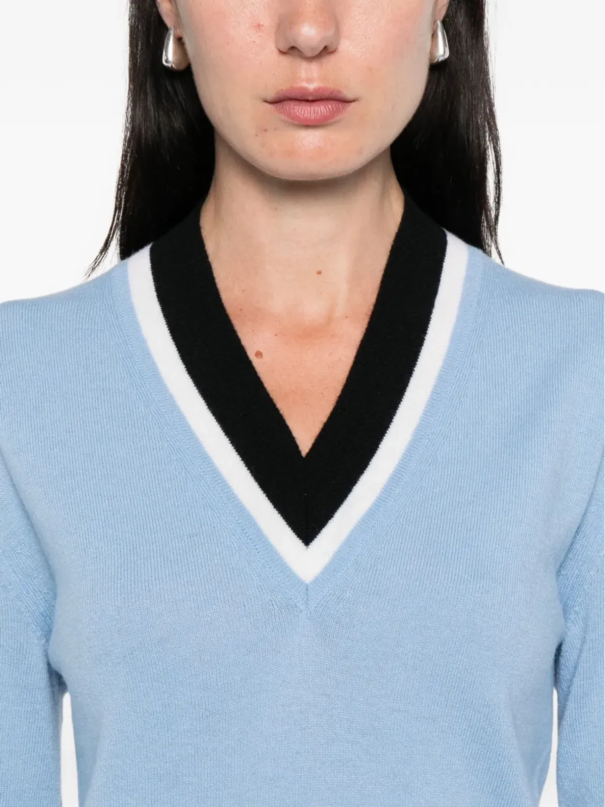 Marni V-neck ウールセーター - ブルー - 画像5