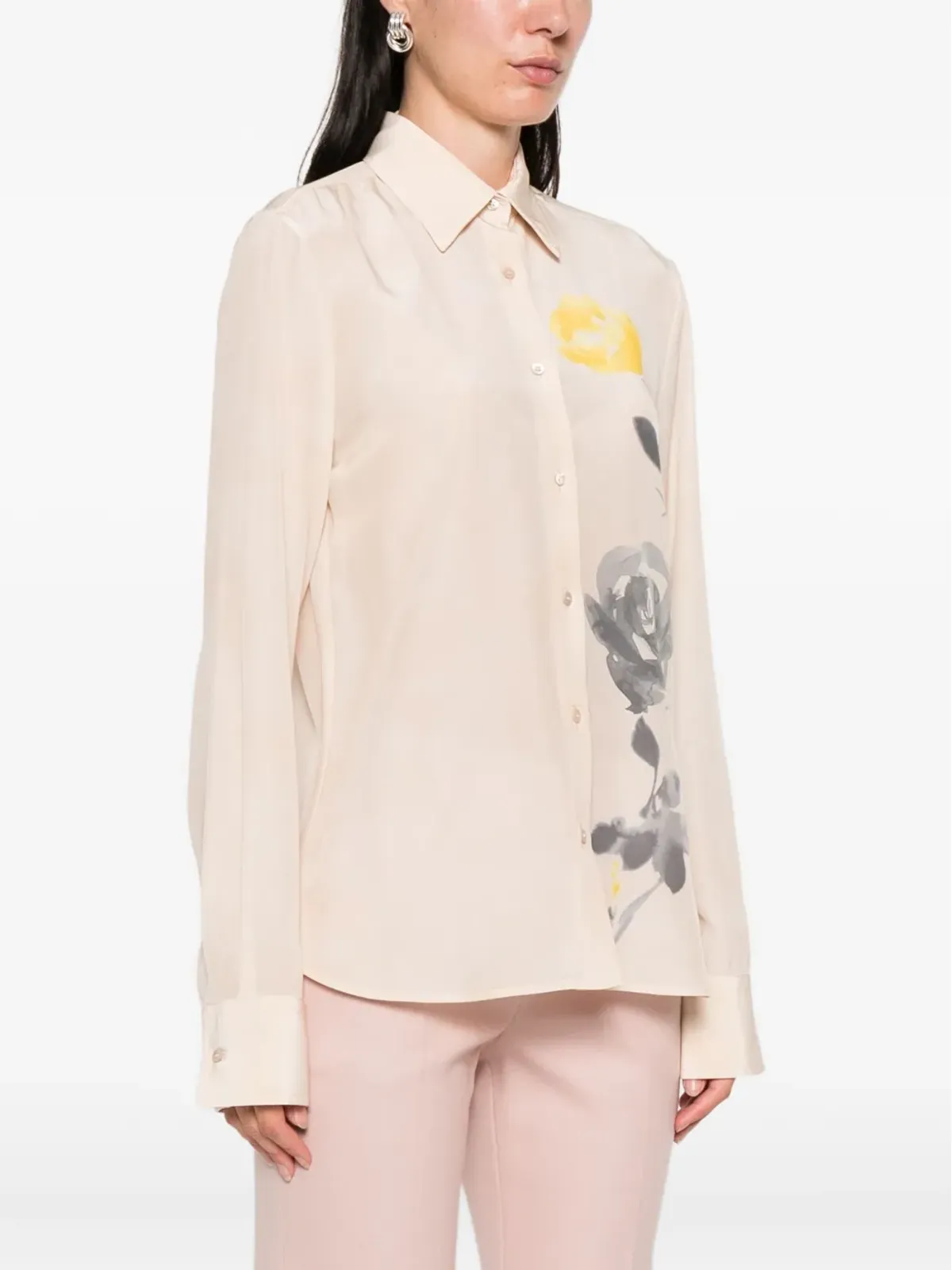 Ermanno Scervino 花柄プリント シルクシャツ - 画像3