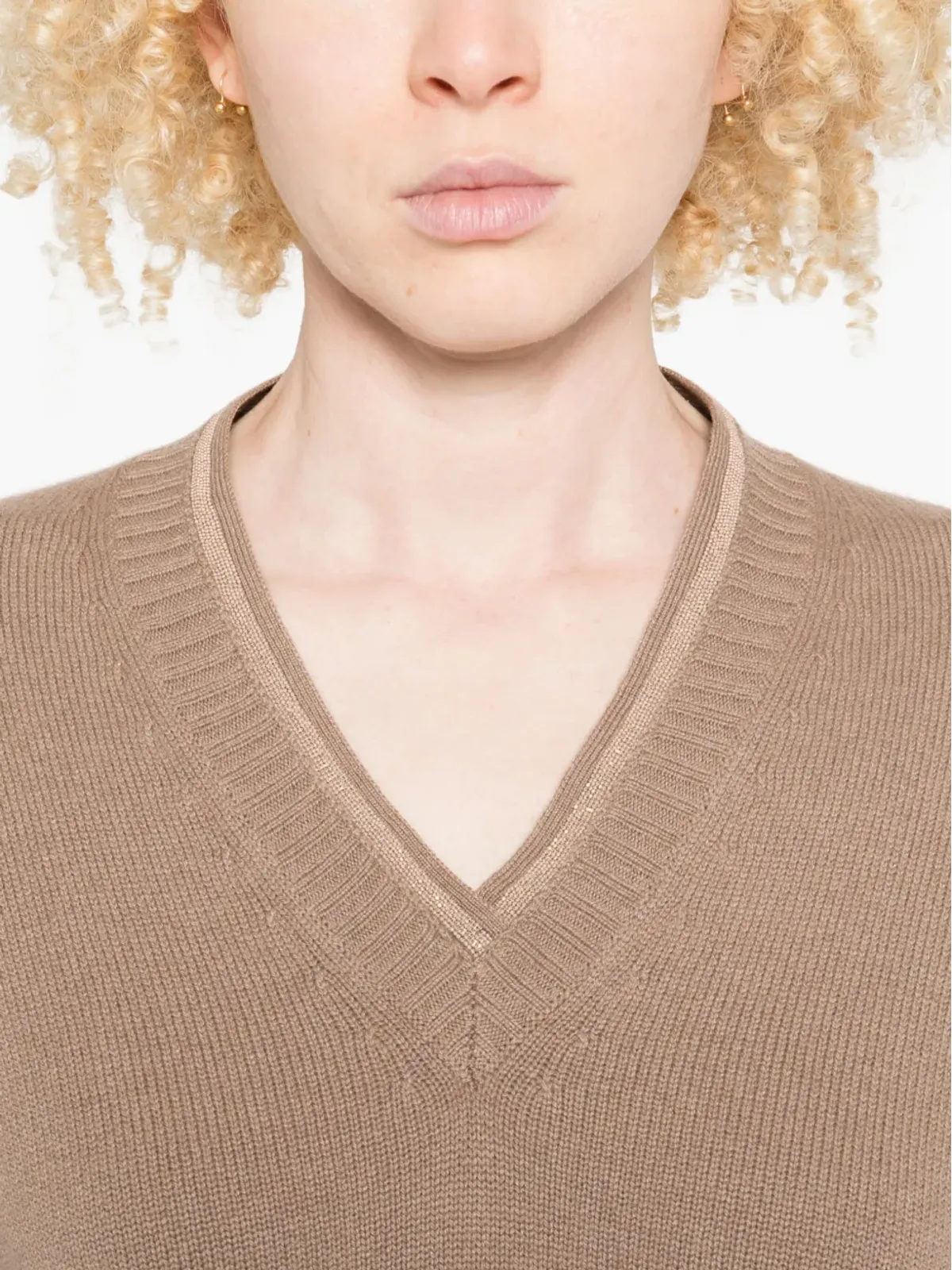 Fabiana Filippi エンベリッシュドVネックセーター - 画像5
