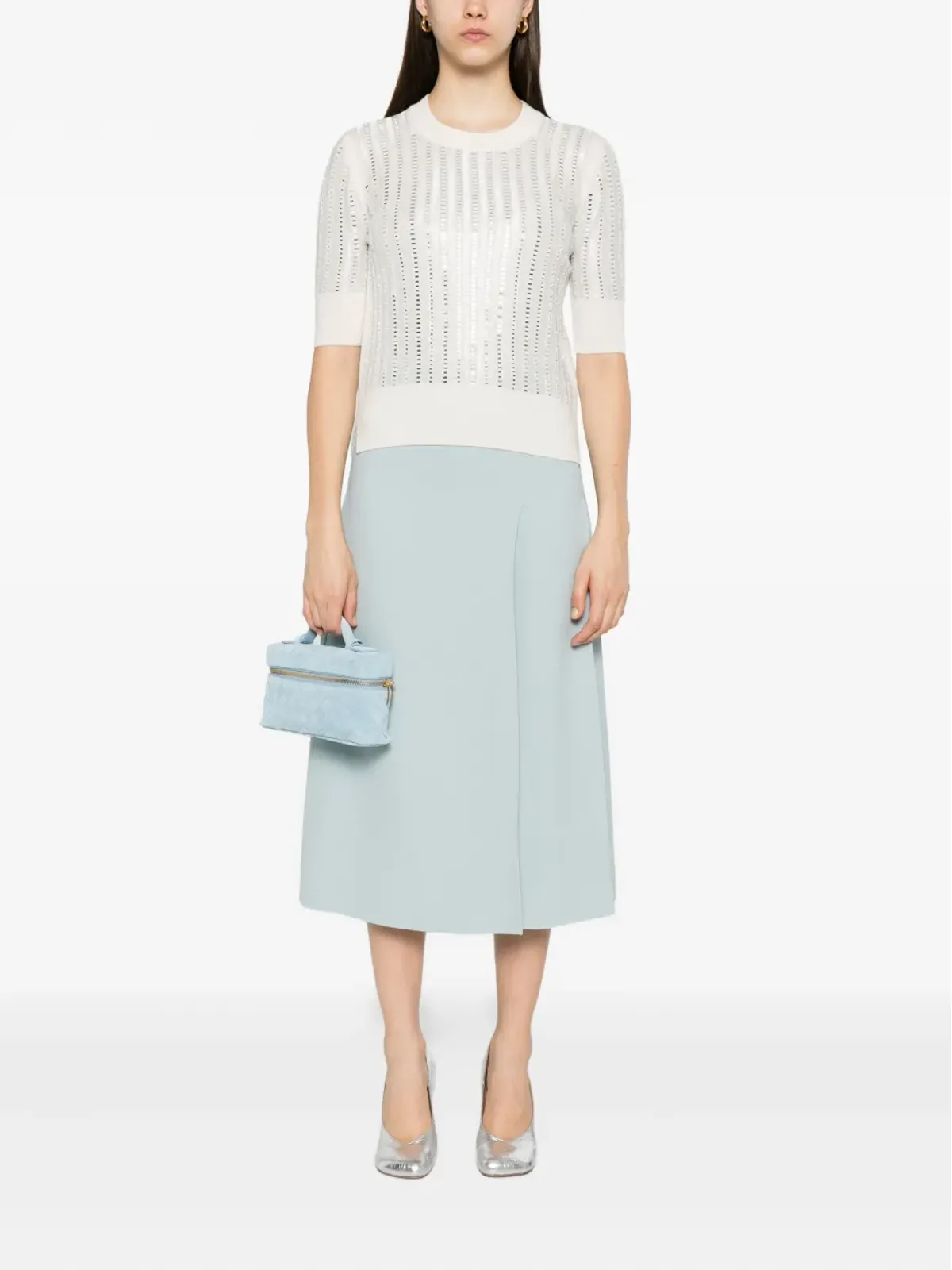 Ermanno Scervino プリーツディテール ミディスカート - 画像2