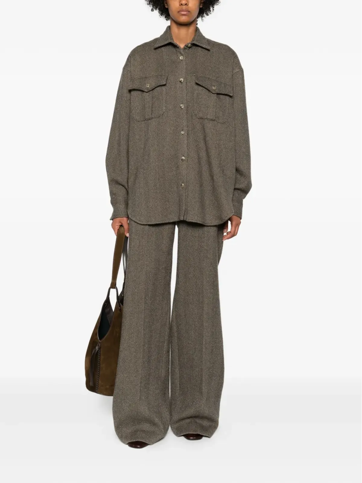 Ermanno Scervino ヘリンボーン柄フラップポケットシャツ - 画像2