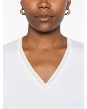 Fabiana Filippi エンベリッシュドVネックTシャツ - サムネイル5