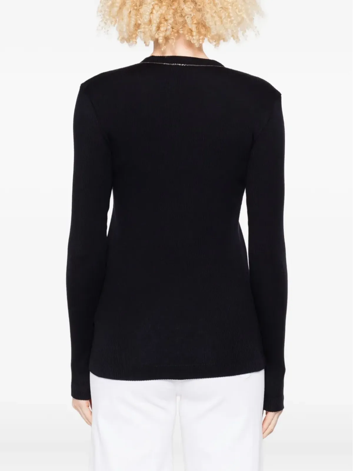 Brunello Cucinelli エンベリッシュドVネックセーター - 画像4
