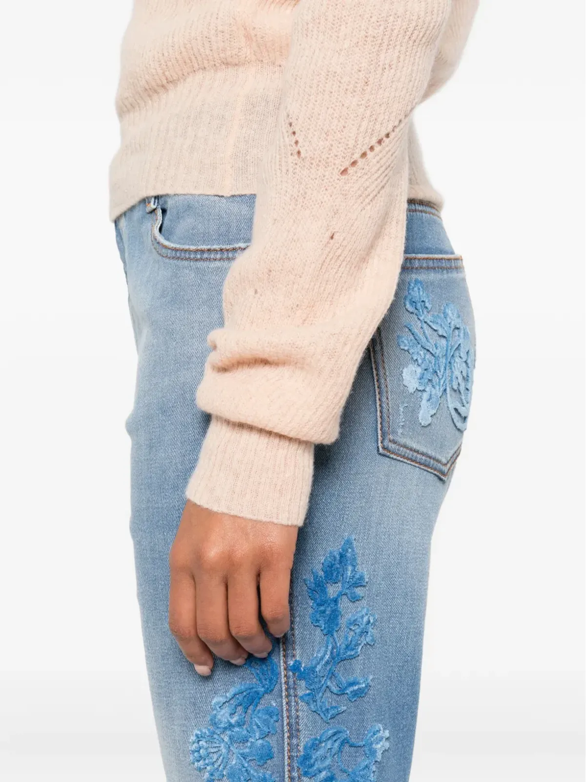 Ermanno Scervino フローラル刺繍ジーンズ - 画像5