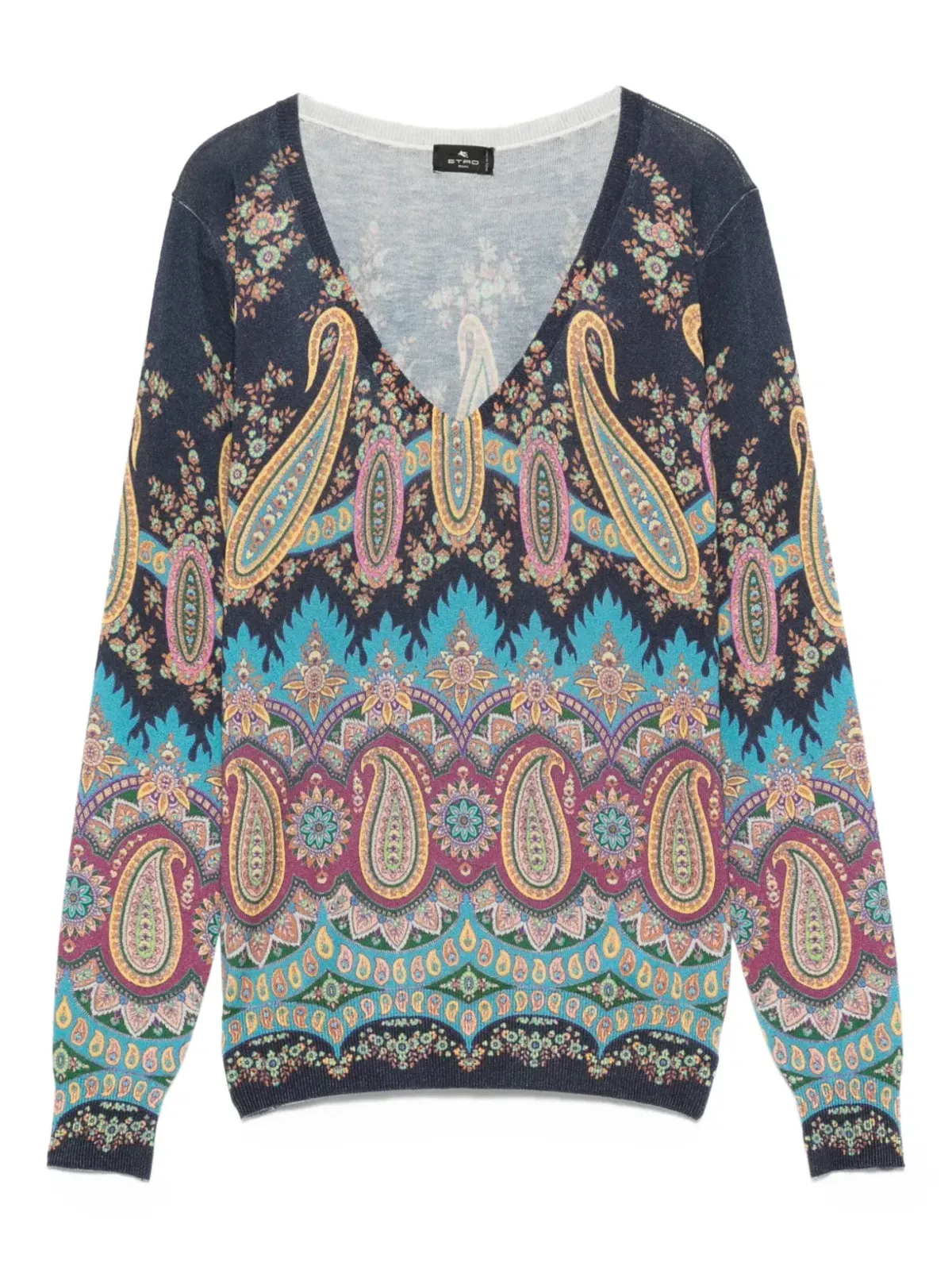 ETRO ペイズリープリントVネックセーター - 画像1