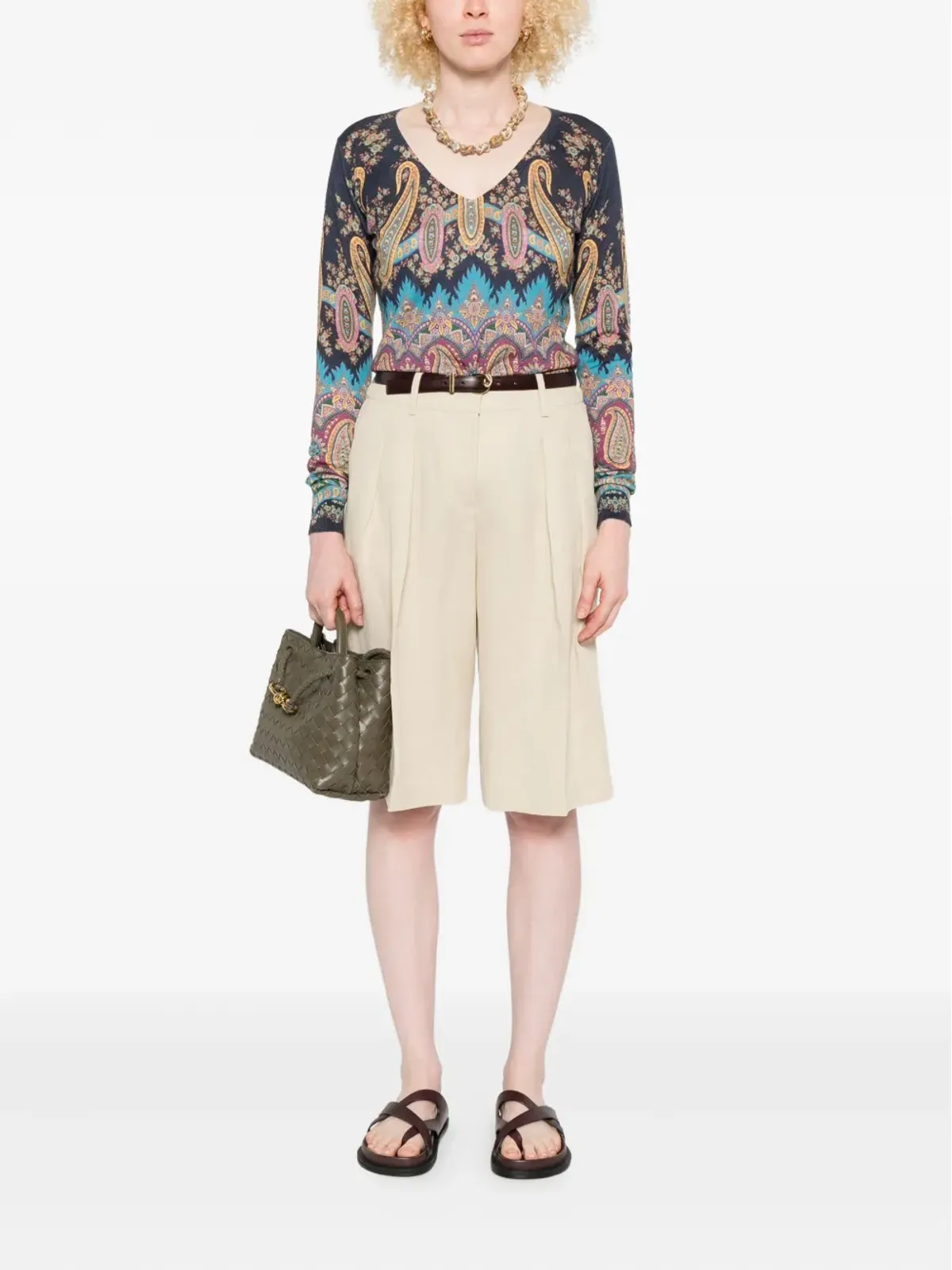 ETRO ペイズリープリントVネックセーター - 画像2