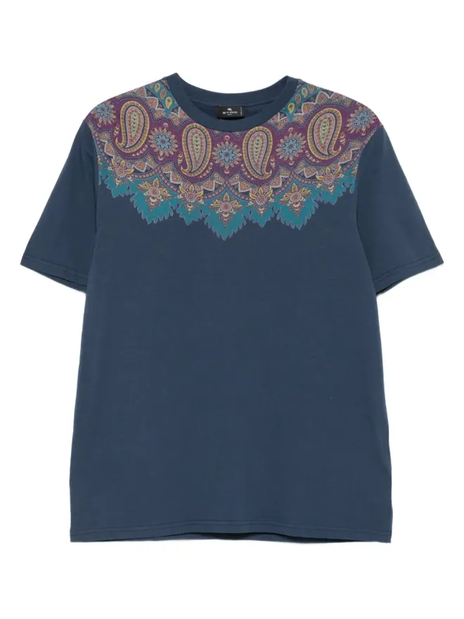 ETRO ETRO ペイズリープリント コットンTシャツ - ブルーの商品画像
