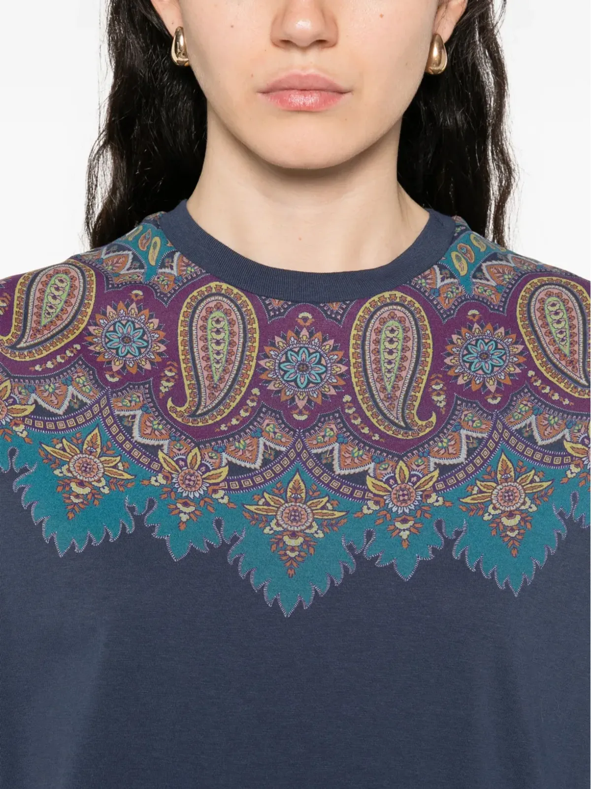 ETRO ペイズリープリント コットンTシャツ - ブルー - 画像5