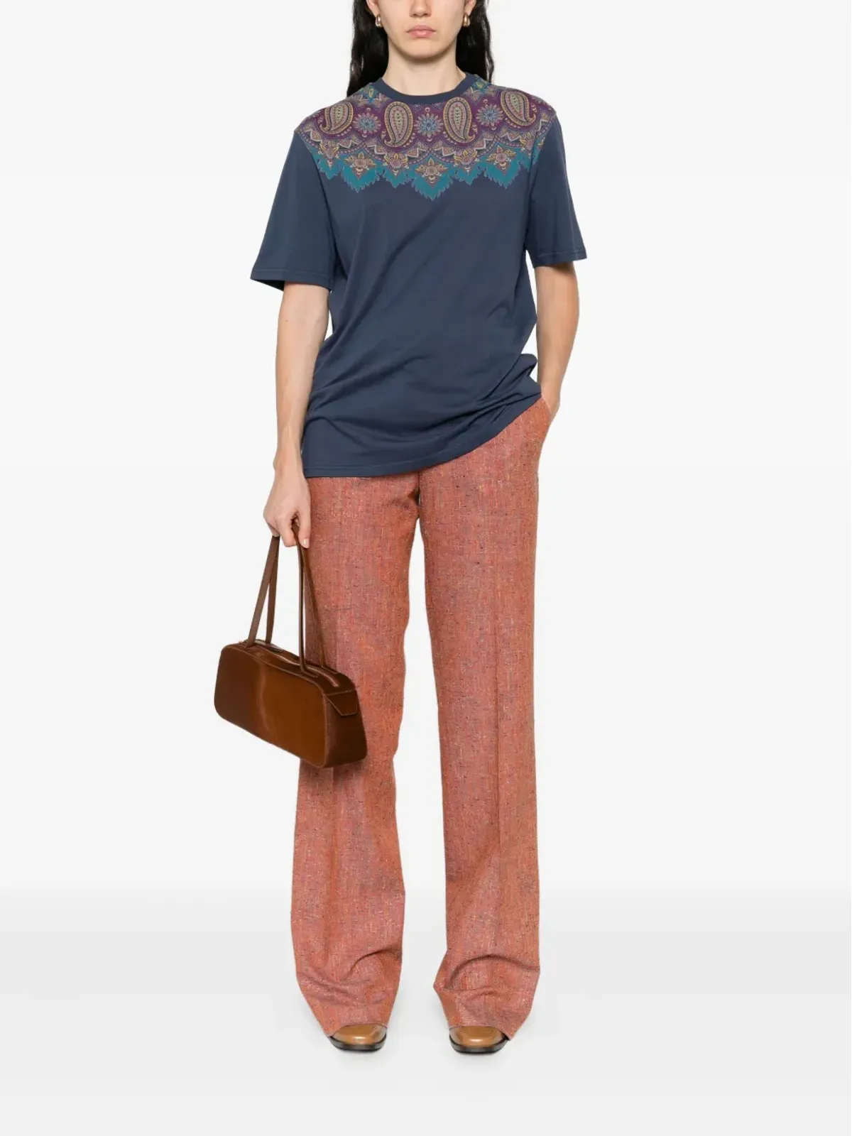 ETRO ペイズリープリント コットンTシャツ - ブルー - 画像2