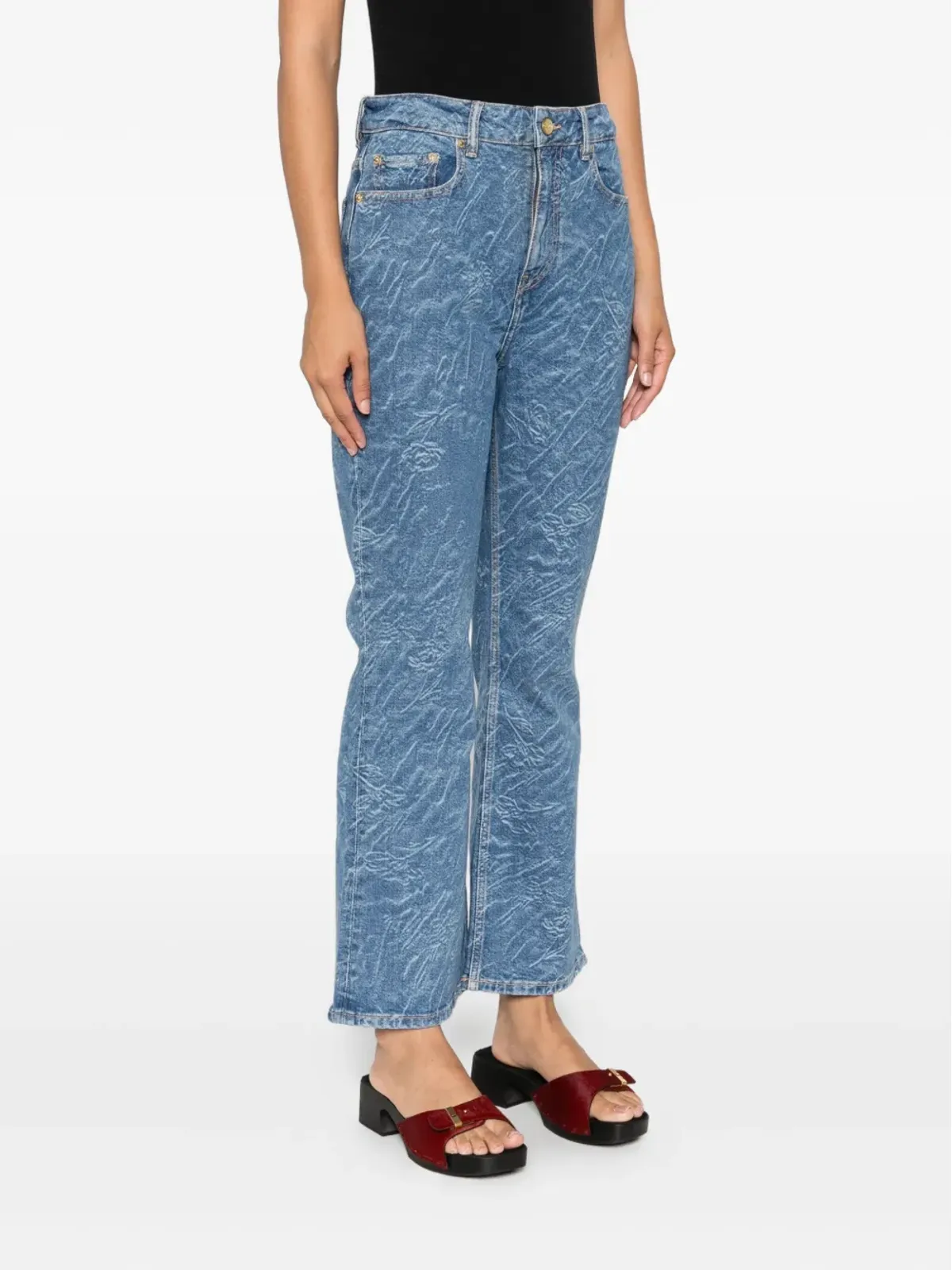 GANNI テクスチャードファイブポケットジーンズ - 画像3