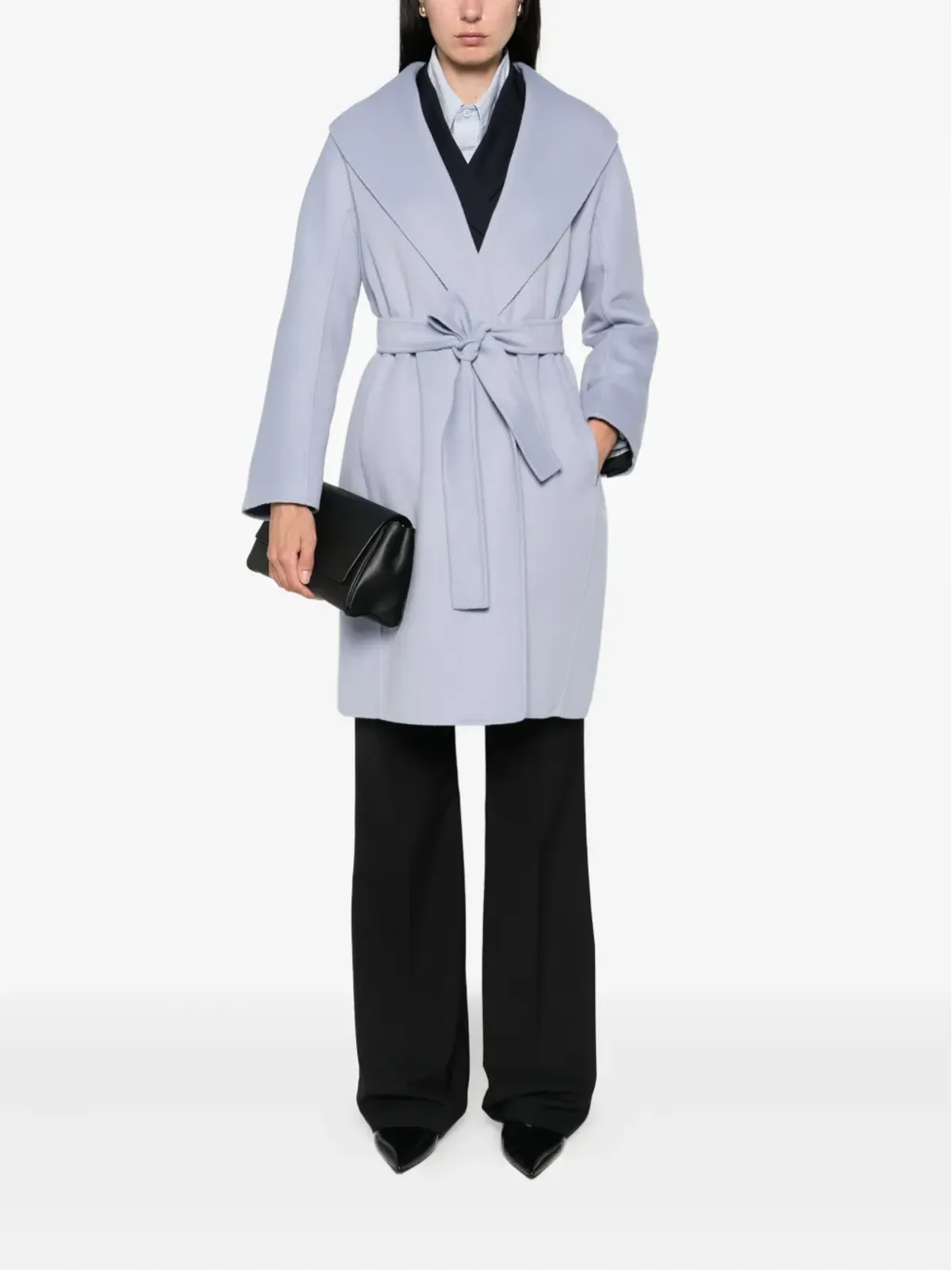 S Max Mara ベルト付きラップコート - 画像2