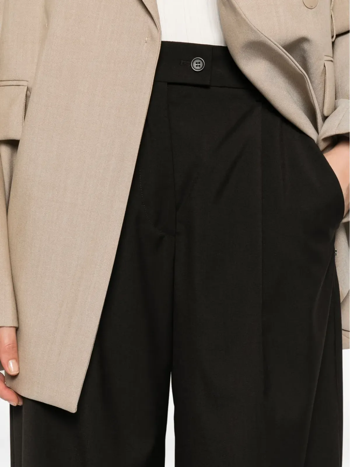 Sportmax プリーツ入り テーラードパンツ - ブラック - 画像5
