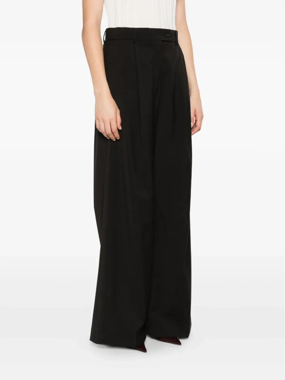 Sportmax プリーツ入り テーラードパンツ - ブラック - 画像3