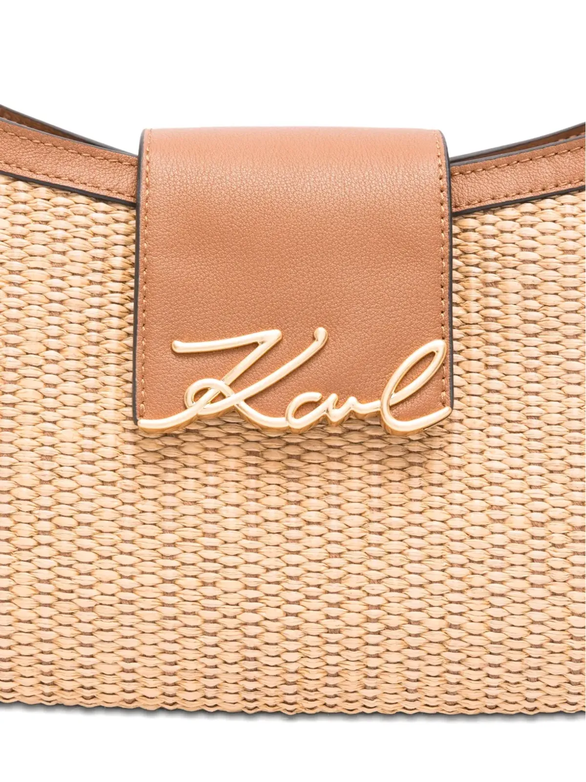 Karl Lagerfeld K/Signature 編み込みレザーショルダーバッグ - 画像4
