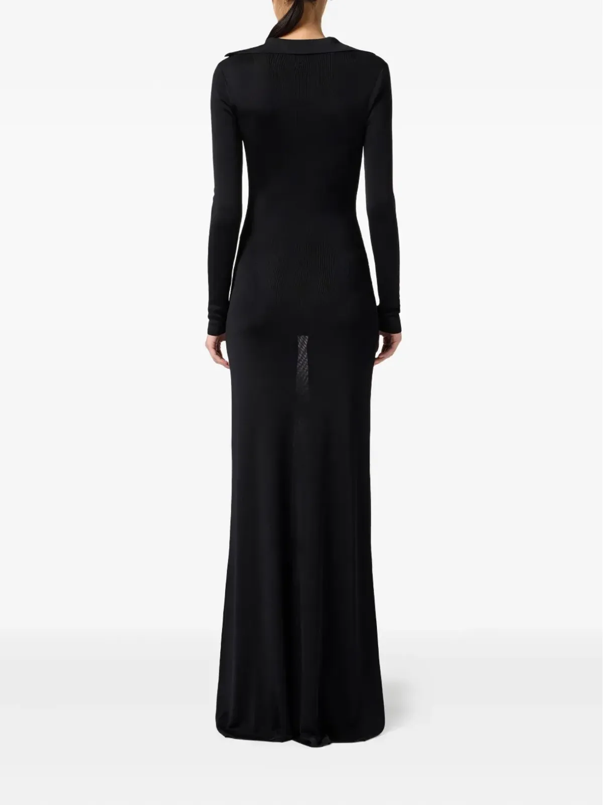 Elisabetta Franchi Vネックボタンディテール マキシドレス - 画像4