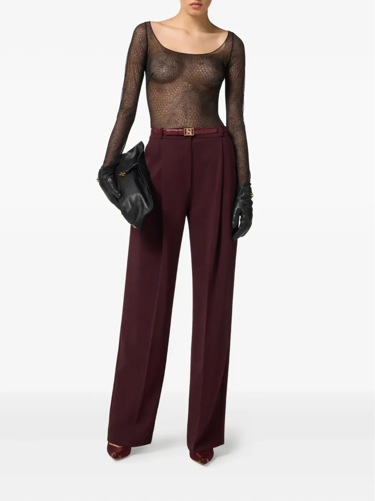 Elisabetta Franchi テーラードハイウエストパンツ - 画像2