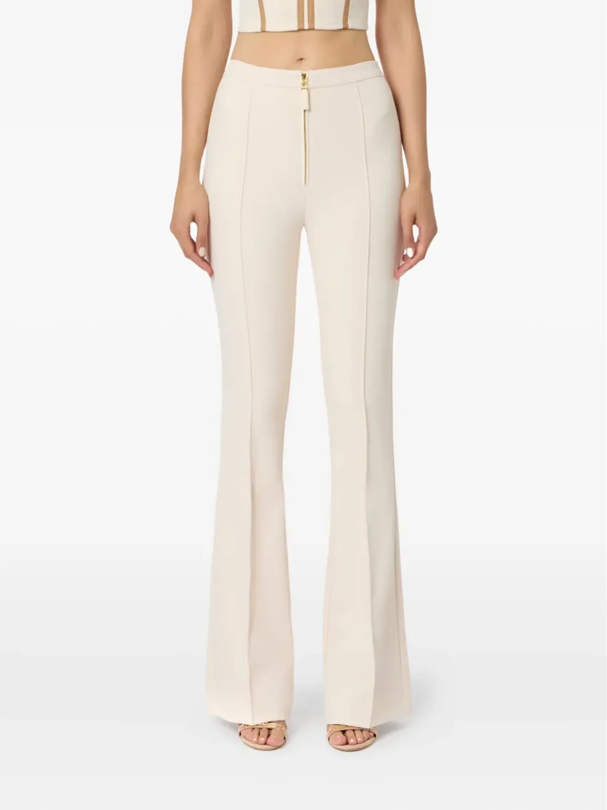 Elisabetta Franchi ジップフロント フレアパンツ - 画像2
