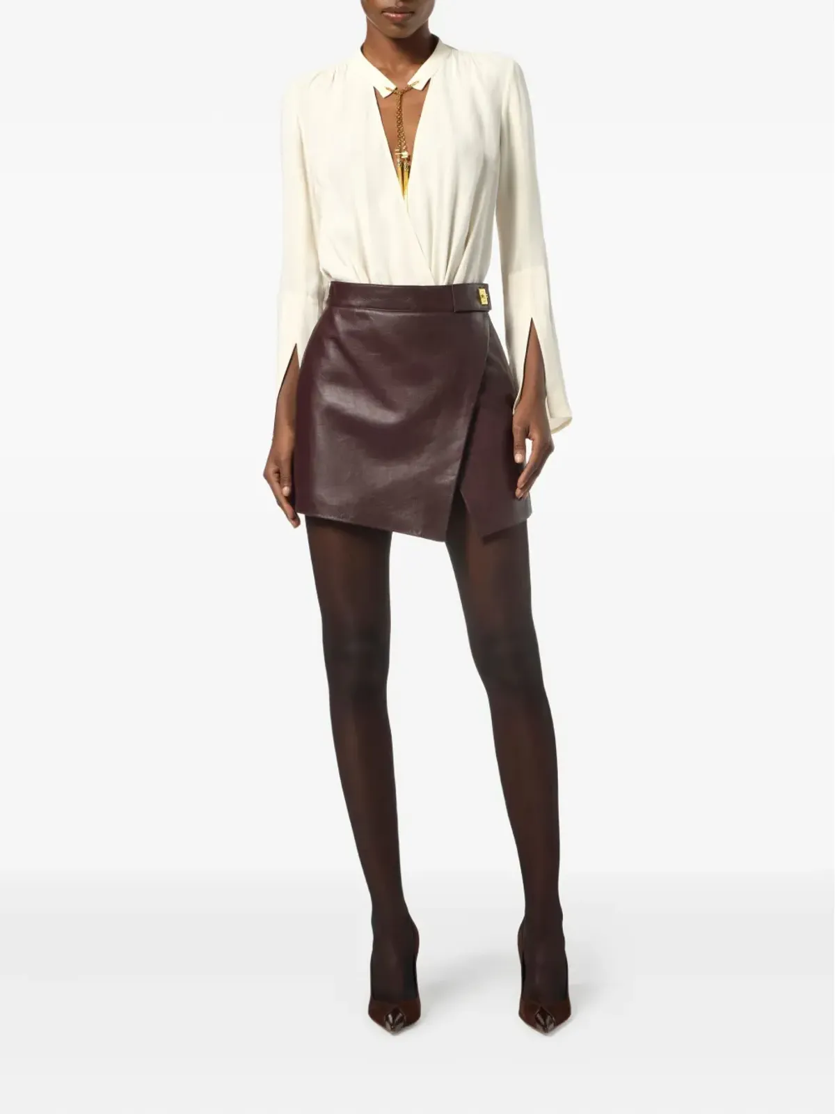 Elisabetta Franchi タッセル付き georgette ボディスーツ - 画像2