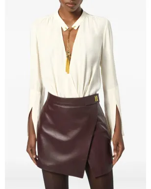 Elisabetta Franchi タッセル付き georgette ボディスーツ - サムネイル4