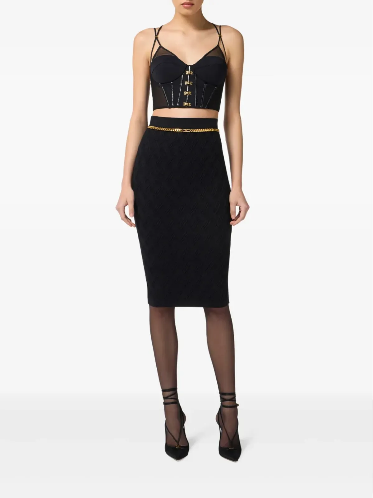 Elisabetta Franchi コルセットディテール タンクトップ - 画像2
