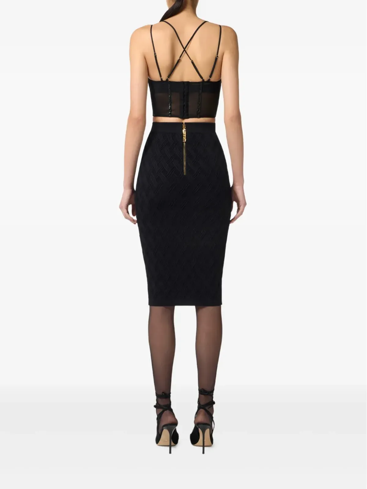 Elisabetta Franchi コルセットディテール タンクトップ - 画像3