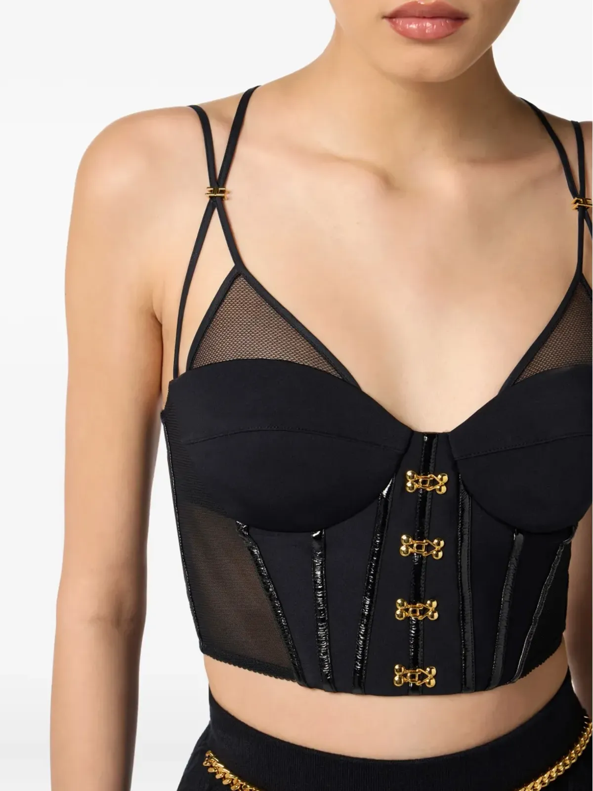 Elisabetta Franchi コルセットディテール タンクトップ - 画像4