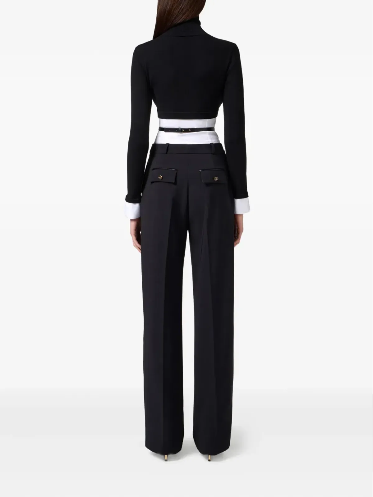 Elisabetta Franchi ポプリン挿入タートルネックトップ - 画像3