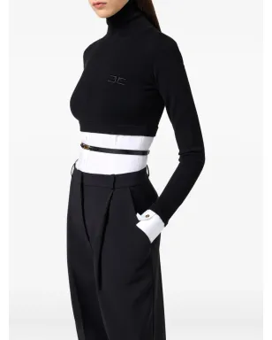Elisabetta Franchi ポプリン挿入タートルネックトップ - サムネイル4