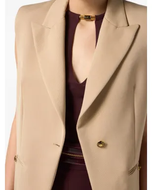 Elisabetta Franchi 飾りボタン付きノースリーブベスト - サムネイル4