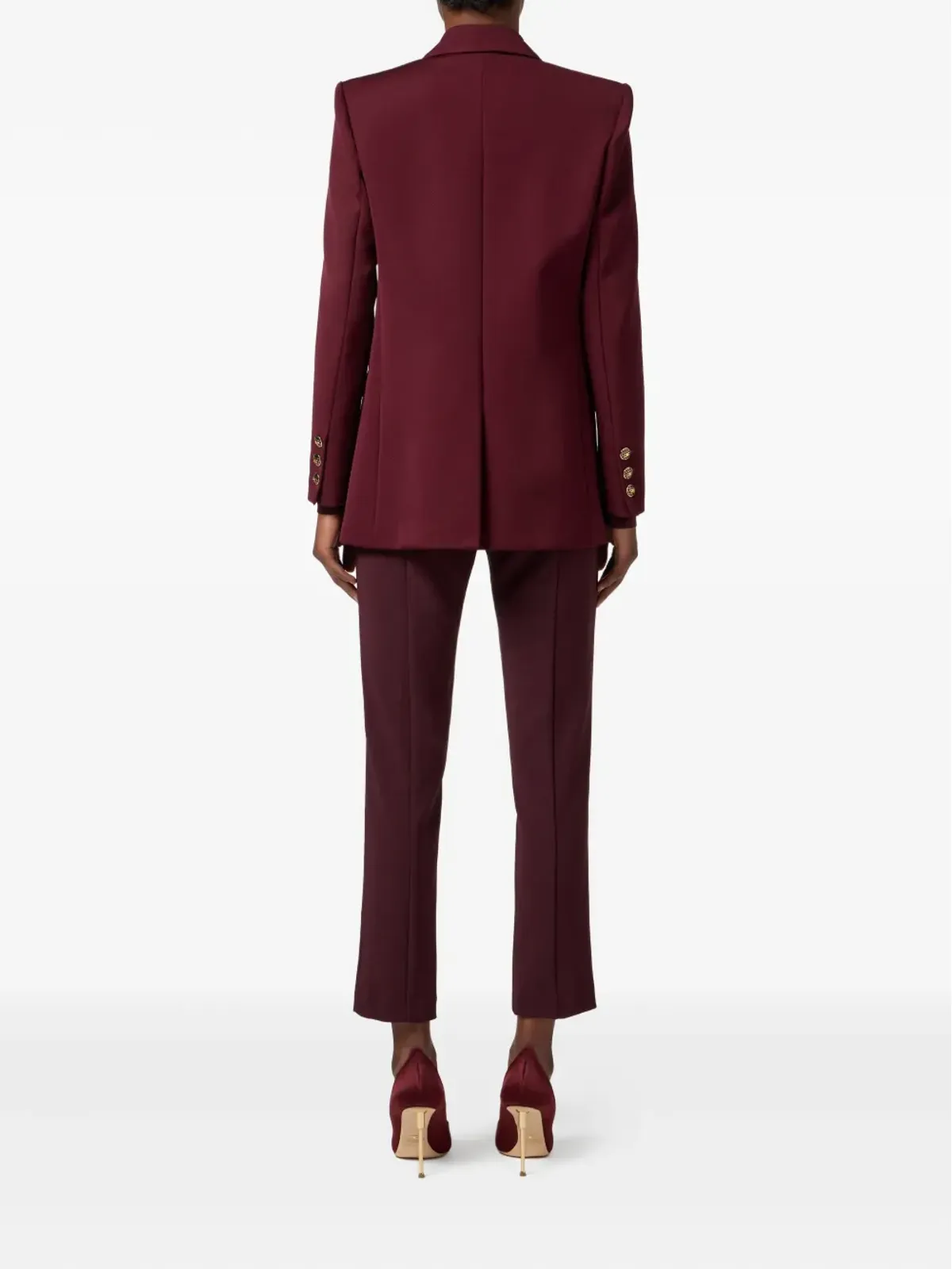 Elisabetta Franchi ジュエルボタン ダブルブレストジャケット（レッド） - 画像4