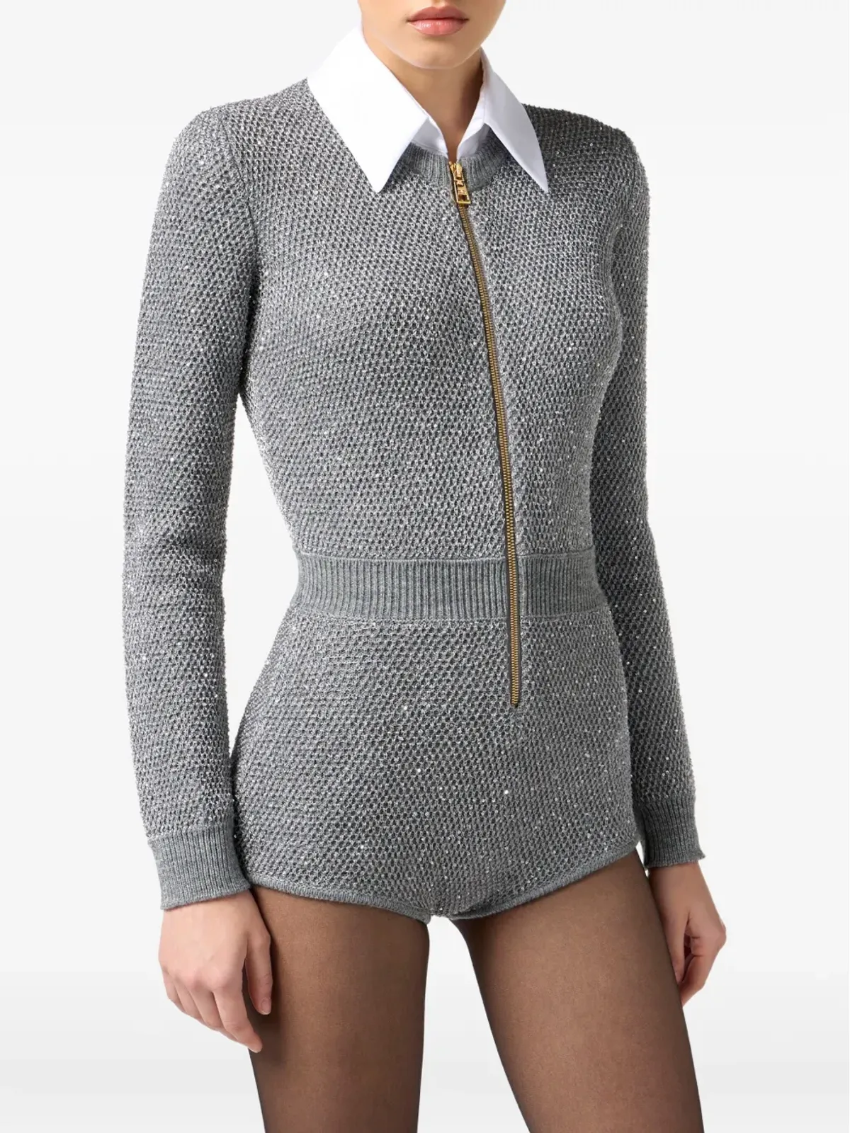 Elisabetta Franchi スパンコール装飾付きニットジャンプスーツ - 画像3