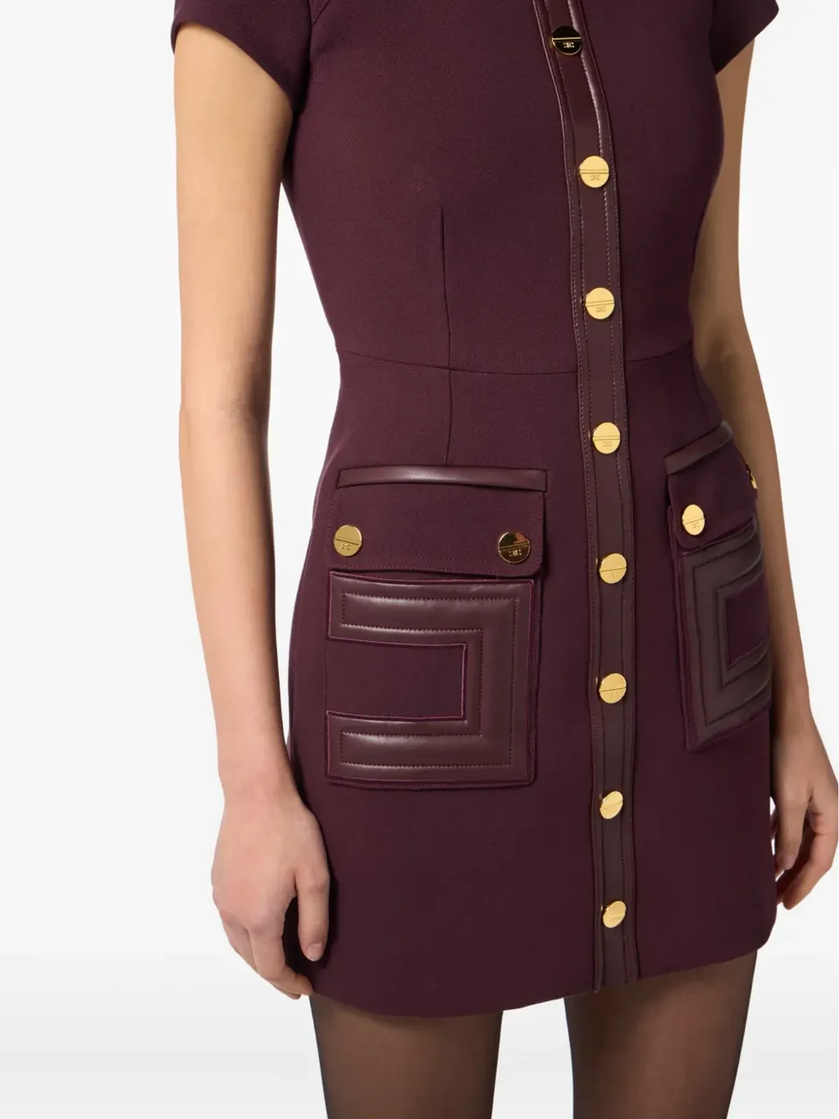 Elisabetta Franchi ボタンディテール ポケット付きミニドレス - 画像5