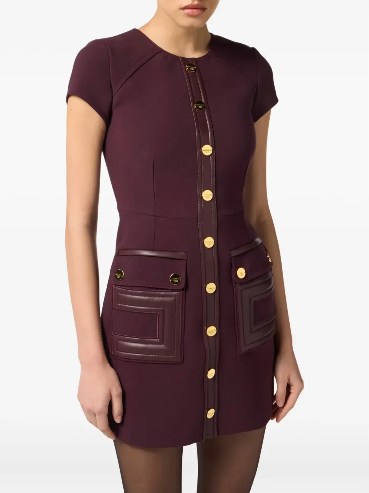 Elisabetta Franchi ボタンディテール ポケット付きミニドレス - 画像4