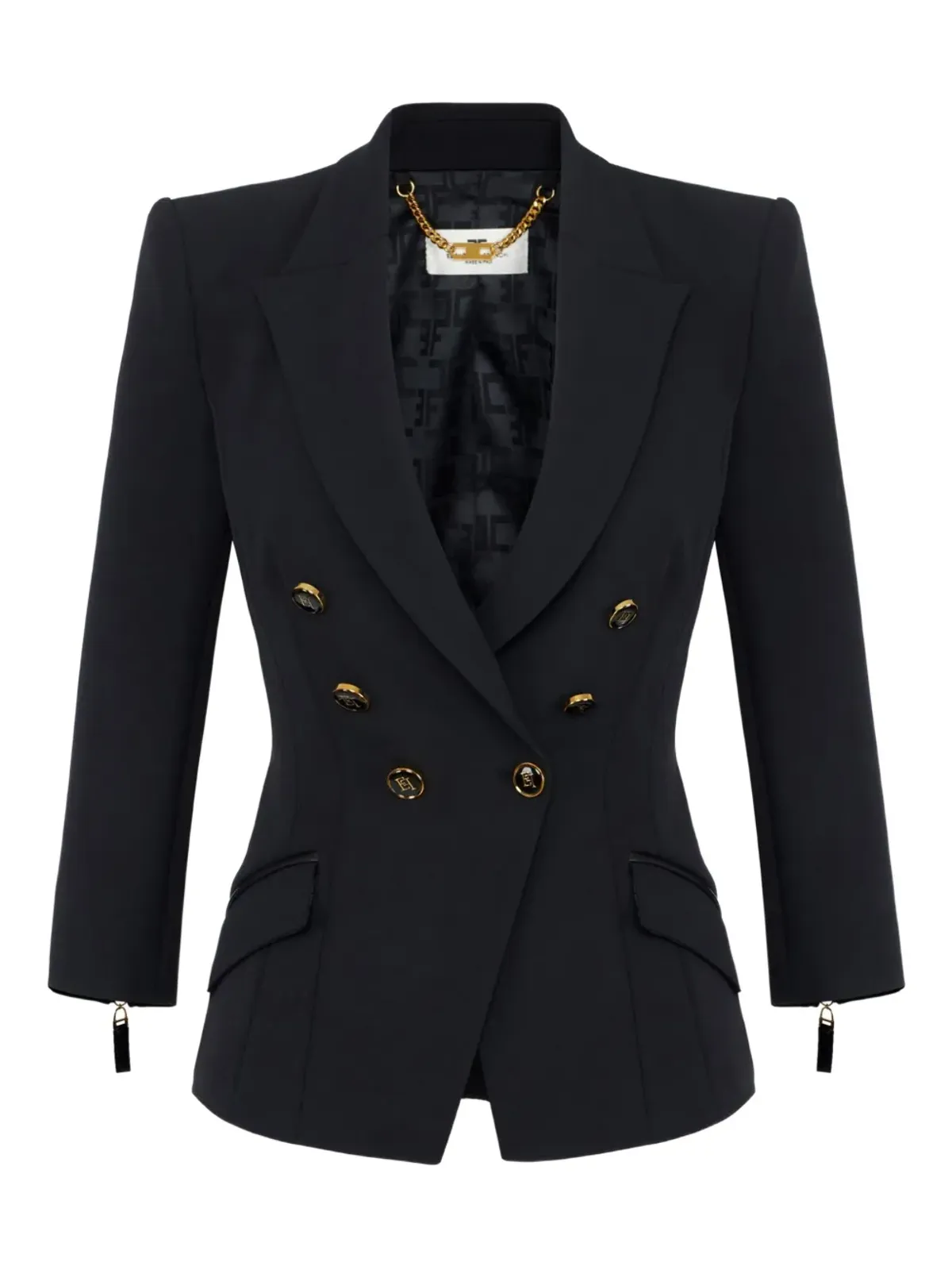 Elisabetta Franchi ダブルブレスト ゴールドボタン ジャケット - ブラック - 画像1