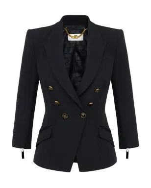 Elisabetta Franchi ダブルブレスト ゴールドボタン ジャケット - ブラック - サムネイル1