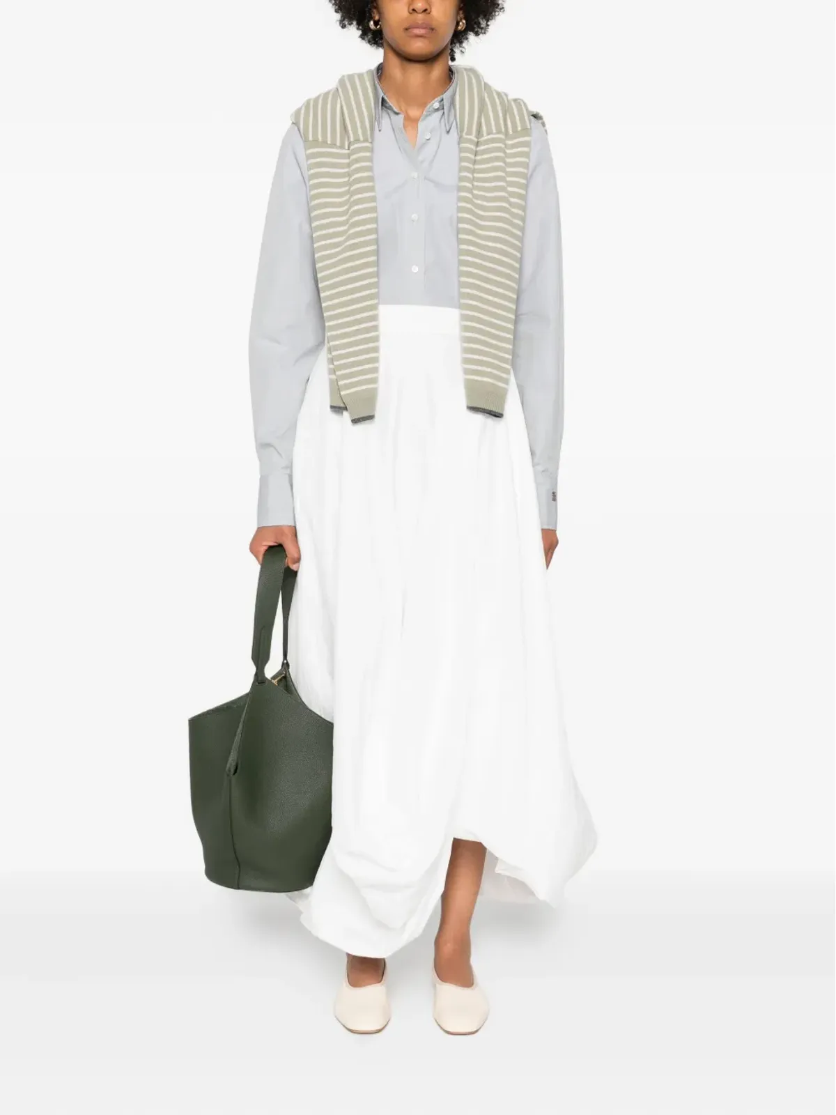 Brunello Cucinelli ボタンダウン ピンストライプシャツ - グレー - 画像2