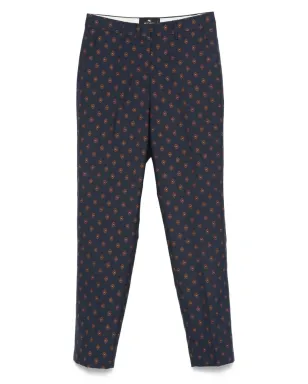 ETRO 幾何学柄パンツ - ブルー - サムネイル1