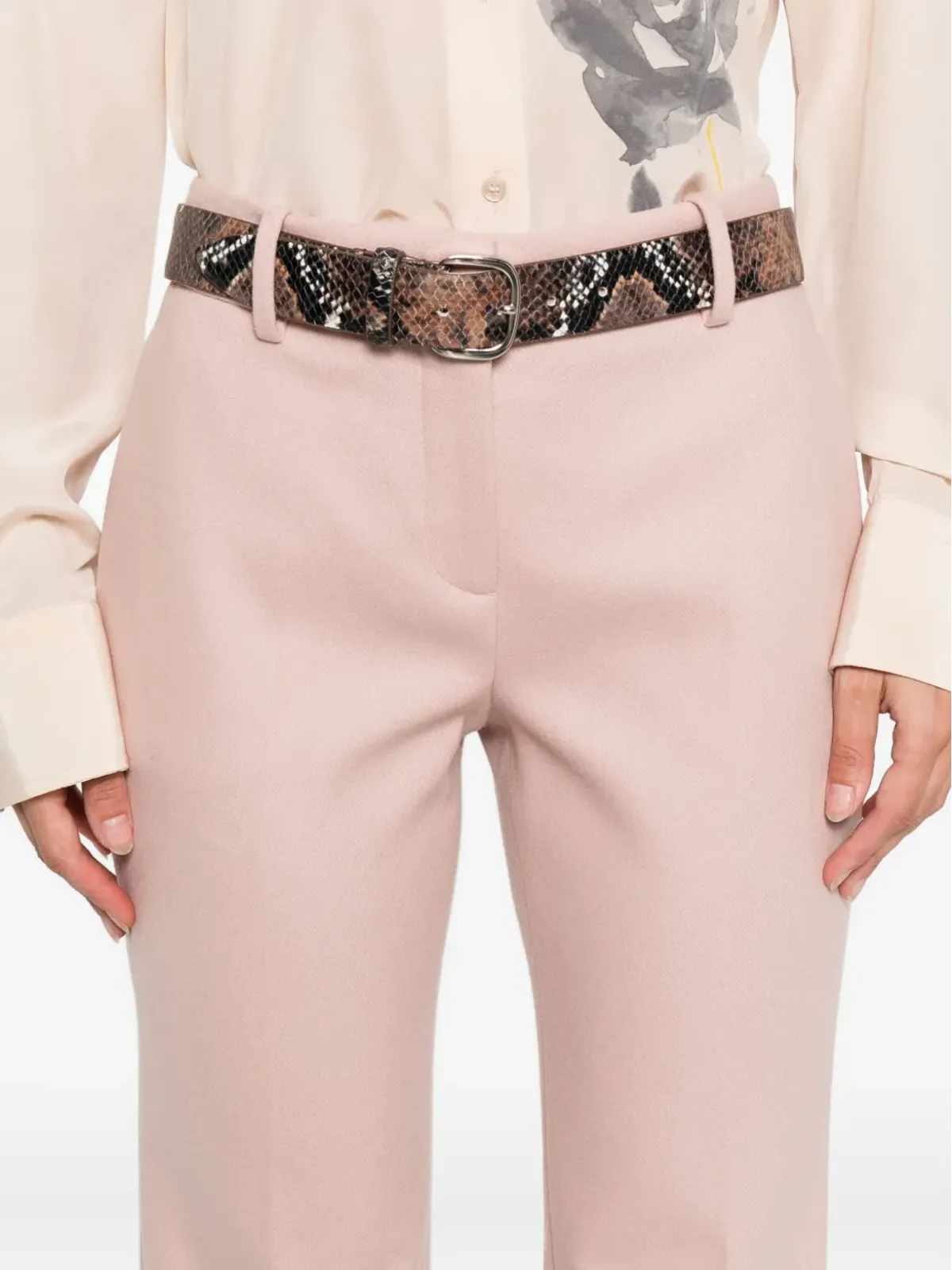 Ermanno Scervino フレアウールパンツ ピンク - 画像5