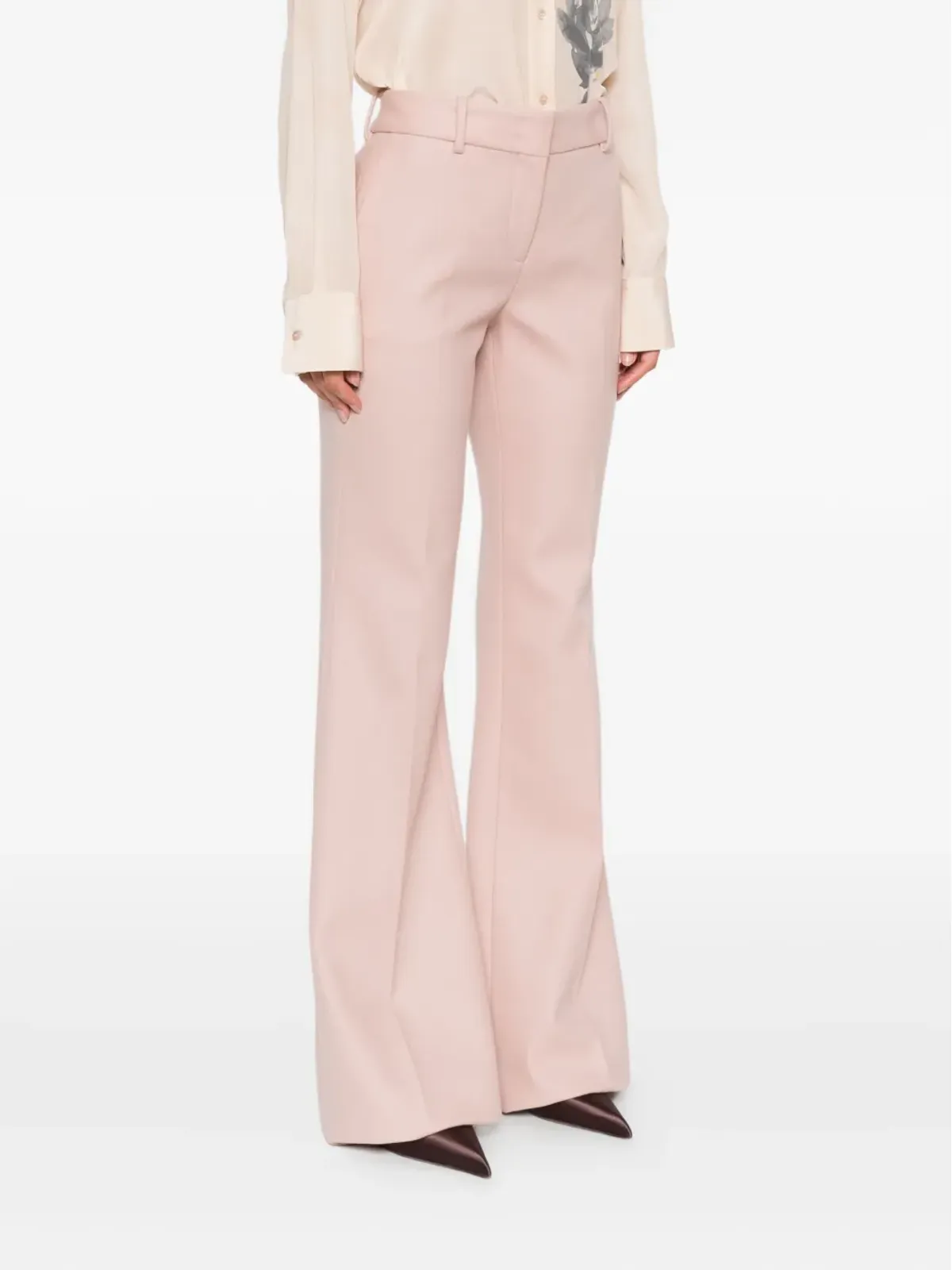 Ermanno Scervino フレアウールパンツ ピンク - 画像3