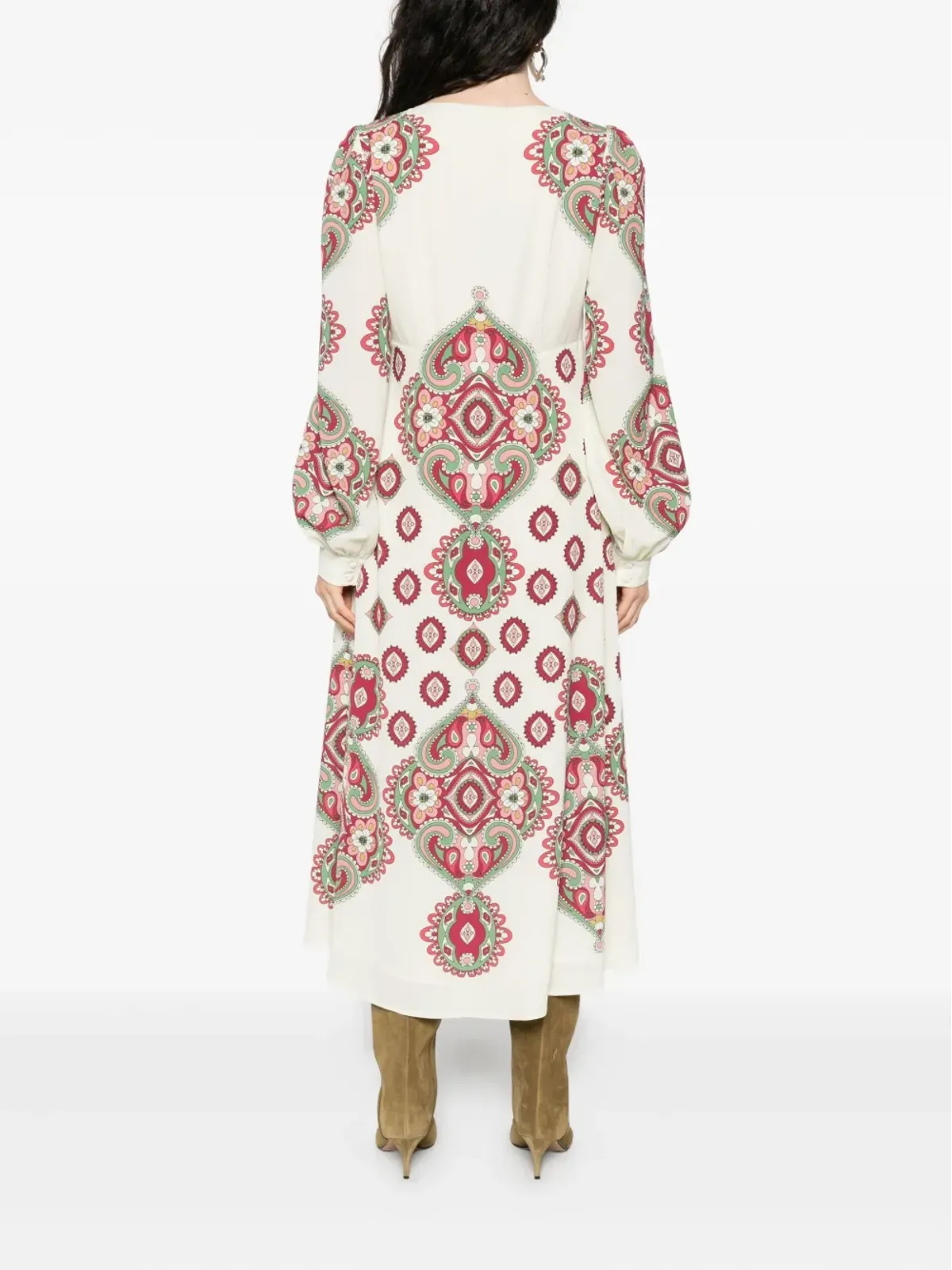 ETRO ペイズリープリント長袖ドレス - 画像4