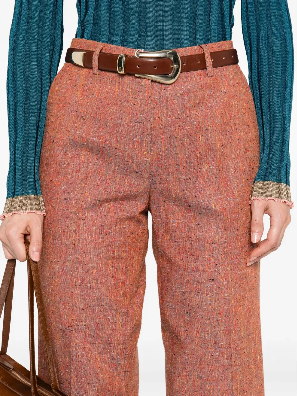 ETRO 斑点入りツイードパンツ - レッド - 画像5