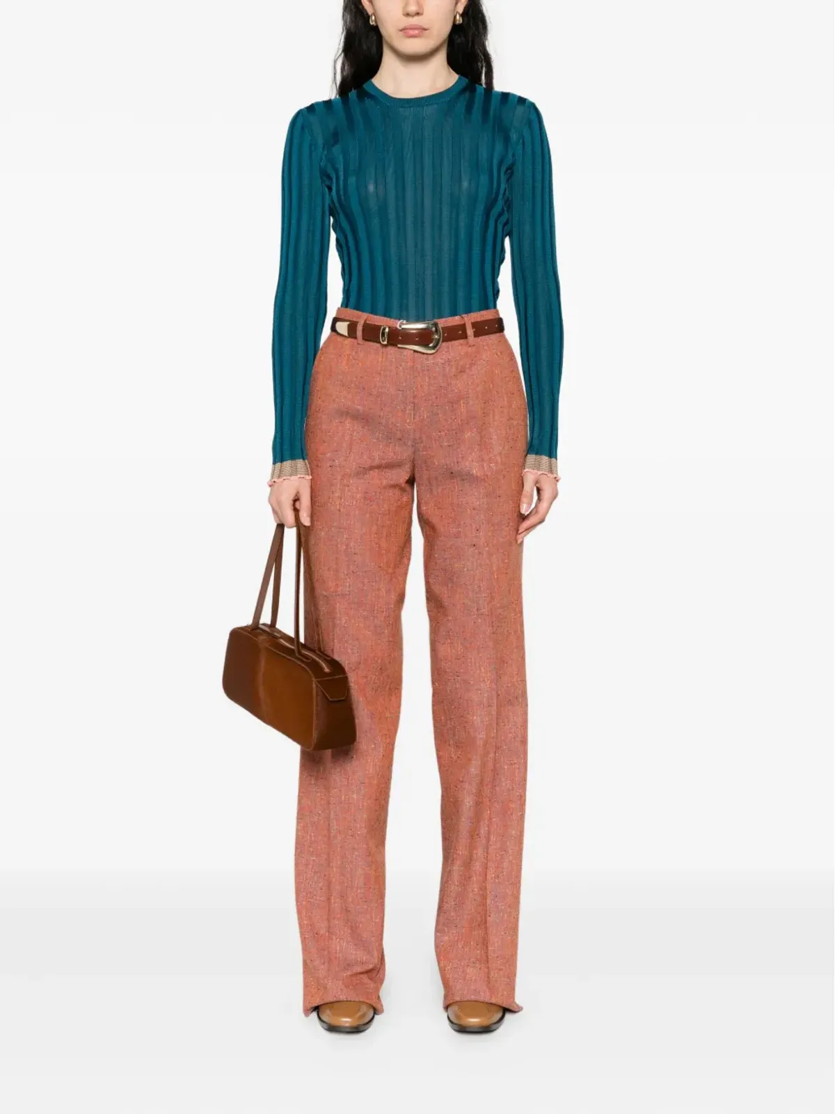 ETRO 斑点入りツイードパンツ - レッド - 画像2