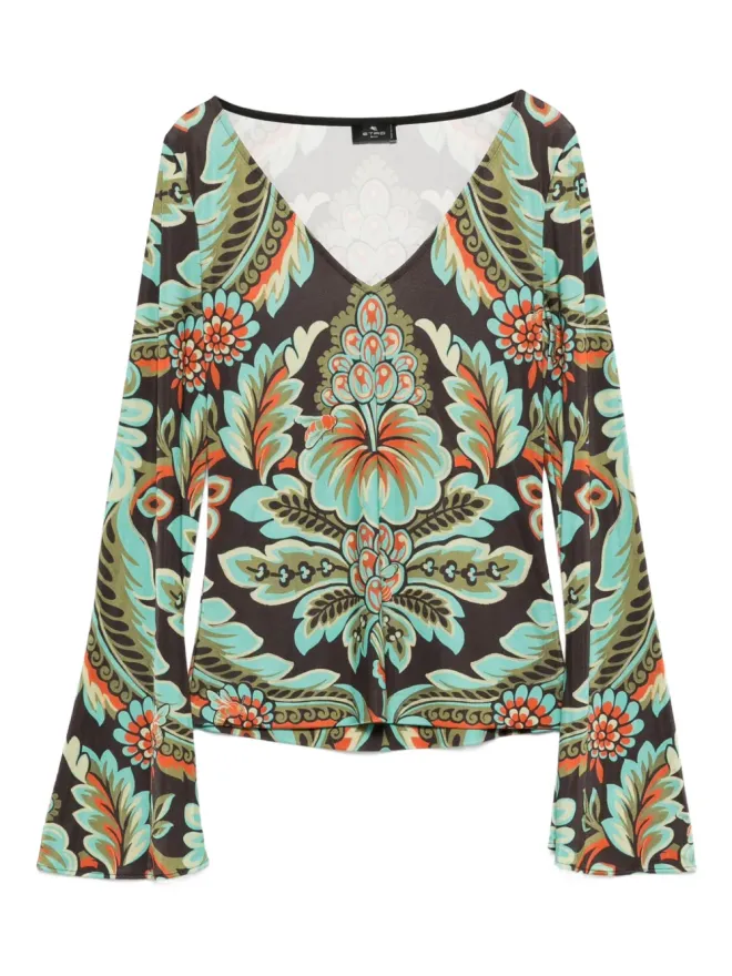 ETRO ETRO フローラルプリントベルスリーブTシャツの商品画像