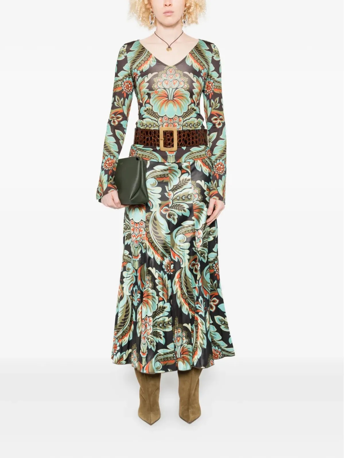 ETRO フローラルプリントベルスリーブTシャツ - 画像2